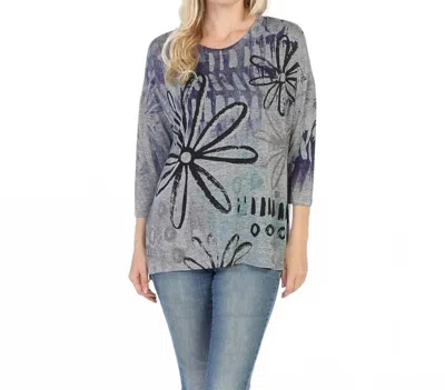 Jess & Jane Delilah Burnout High Low Top In Heather In Gray