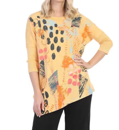 Jess & Jane Dottie Dolman Sleeve Top In Yellow