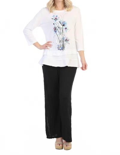 Jess & Jane Felicity Mineral Washed Cotton Layered Top In White