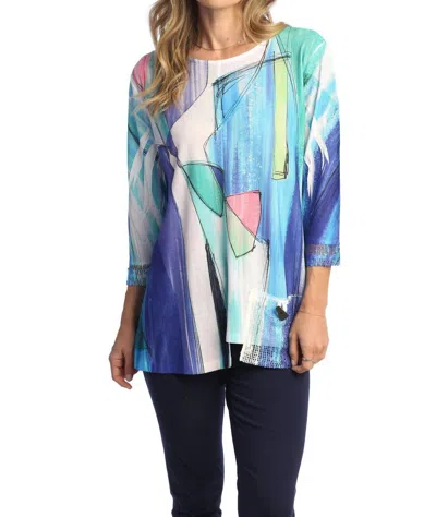 Jess & Jane Freshia Mesh Pocket Top In Blue