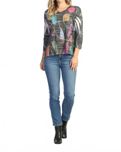 Jess & Jane Frolic Burnout High Low Top In Black Multi
