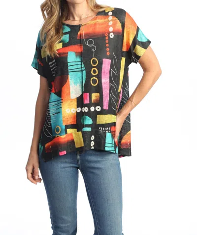 Jess & Jane Geneva Front Seam Light Knit Top - Plus Size In Multi