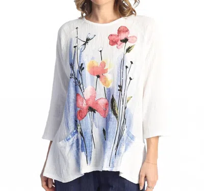 Jess & Jane Graceful Mineral Washed Top In White