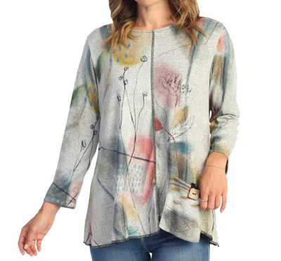 Jess & Jane Hazel French Brushed Knit Top In Multi In Green