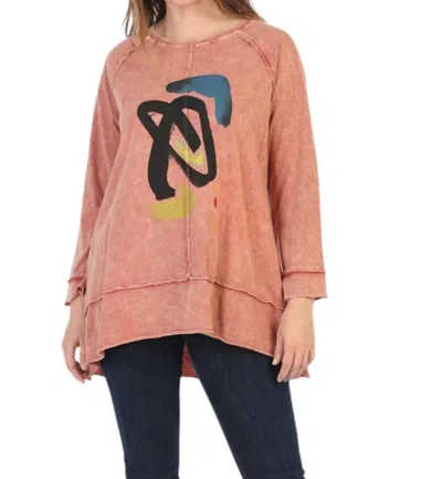 Jess & Jane Jasmine Layered Look Top In Clementine In Multi