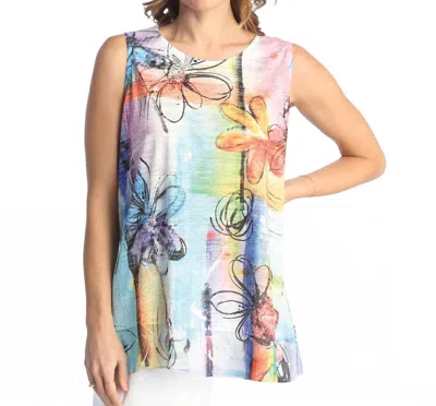 Jess & Jane June Burnout Sleeveless Top In Multi