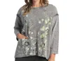 Jess & Jane Kelly Mineral Washed Drop Shoulder Top - Plus In Heather Grey In Gray