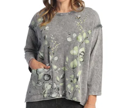 Jess & Jane Kelly Mineral Washed Drop Shoulder Top - Plus In Heather Grey In Gray
