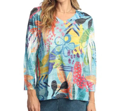 Jess & Jane La Palma Burnout High Low Top In Multi