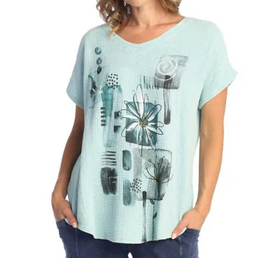 Jess & Jane Lily Mineral Washed Double Gauze Top In Mint In Green