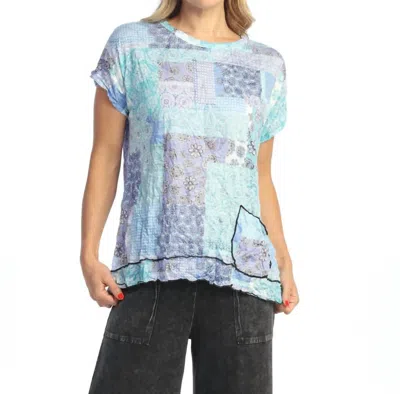Jess & Jane Lisbon Crushed Pocket Top In Blue