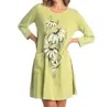 Jess & Jane Lucy Mineral Washed Cotton Dress In Cactus In Green