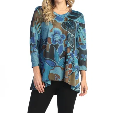 Jess & Jane Lullaby Slinky High Low Top In Multi In Blue