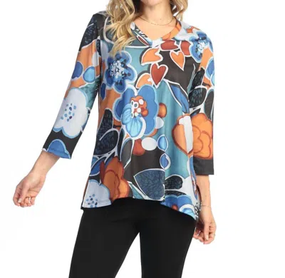 Jess & Jane Lullaby Soft-touch V-neck Top In Multi
