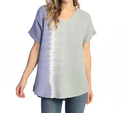 Jess & Jane Mineral Washed Double Gauze Top In Block In Multi