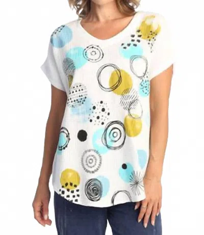 Jess & Jane Mineral Washed Double Gauze Top In Magic Dots In White