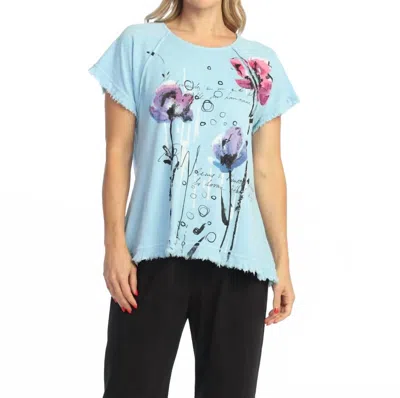 Jess & Jane Mineral Washed Gauze Cotton Top In Postcard In Multi