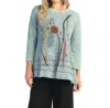 Jess & Jane Poem Floral Print Layered Tunic Top In Blue In Blue