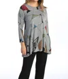 Jess & Jane Prima Slinky Knit Top In Heather Grey In Gray