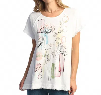 Jess & Jane Provence Mineral Washed Gauze Cotton Top In White