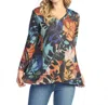 Jess & Jane Rainforest V-neck Tunic In Multi In Multi