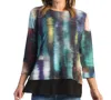 Jess & Jane Reflections Sublimination Contrast Hem Top In Multi-color In Blue