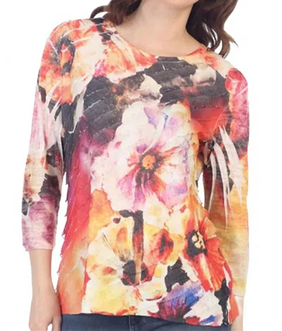 Jess & Jane Sensation Ruffle Top In Floral Sublimation In Multi