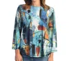 Jess & Jane Serenade Round Neck Top In Multi-color In Multi