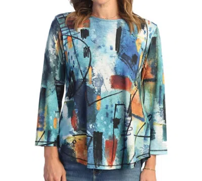 Jess & Jane Serenade Round Neck Top In Multi-color