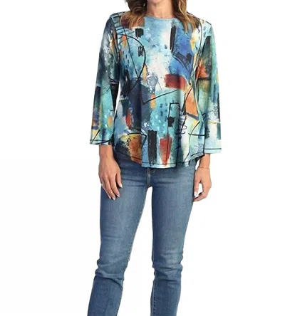 Jess & Jane Serenade Round Neck Top In Multi-color