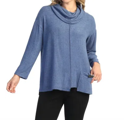 Jess & Jane Solid Brushed Hacci Cowl In Cobalt In Blue