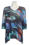 Jess & Jane Spectra Soft Mesh Crushed Tunic Top In Black Multi In Multi