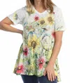 Jess & Jane Sunnyride Chiffon Hem Top In Multi-color In Multi