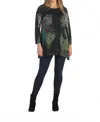 Jess & Jane Tanya Slinky Knit Top In Black In Green