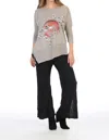 Jess & Jane Thousand Mile Dolman Sleeve Cotton Top In Taupe In Grey