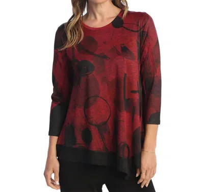 Jess & Jane Toscana Asymmetrical Slinky Top In Red