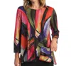 Jess & Jane Vera French Brushed Knit Top - Plus In Multi In Multi