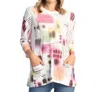 Jess & Jane Verona Patch Pocket Top In Multi In Multi