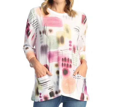 Jess & Jane Verona Patch Pocket Top In Multi