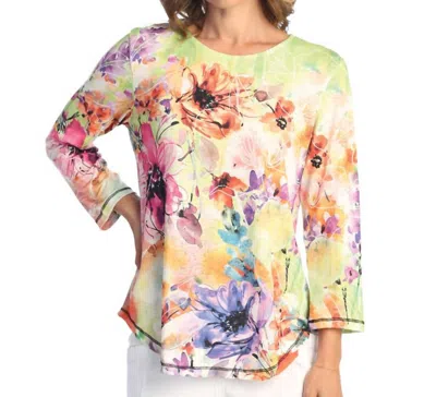 Jess & Jane Victoria Round Neck Top In Multicolor