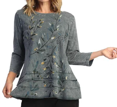 Jess & Jane Whisper Layered Top In Midnight Grey