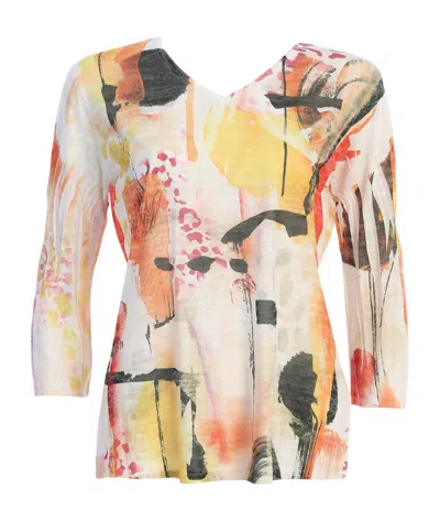 Jess & Jane Women's Camille Burnout Sublimation Top In Multi