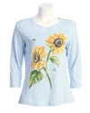 Jess & Jane Women's Sunny Garden Top - Plus In Blue In Blue