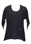 Jess & Jane Women's Tunic Top In Black In Black