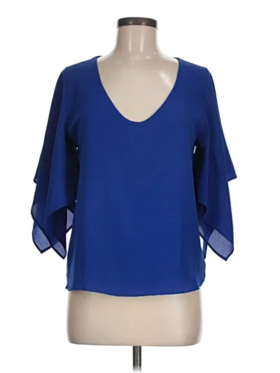Pre-owned Jess Lea 3/4 Sleeve Blouse In Blue