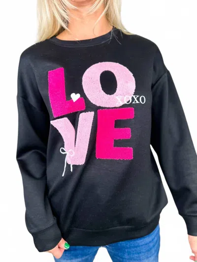Jess Lea A Love Like That Rayon Blend Long Sleeve Sweater In Black