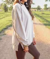 Jess Lea Alexis Corded Pullover Taupe In Grey