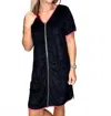 Jess Lea All Dolled Up Zip Up Robe Dress In Black In Blue