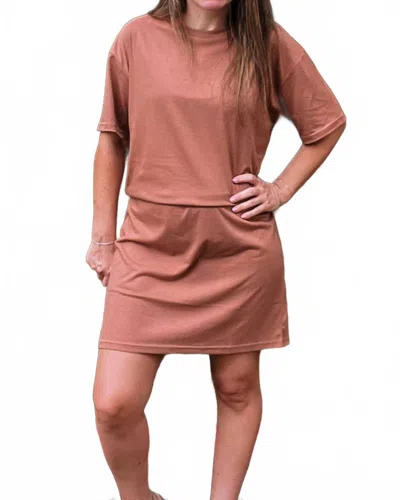 Jess Lea Bailey Basic T-shirt Dress In Brown