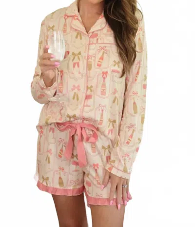 Jess Lea Bows And Bubbly Pajama Set In Pink
